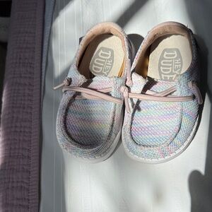 Hey Dude Kids' Pastel Striped Moccasins